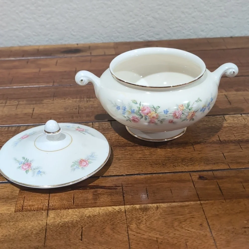 VTG 40's Homer Laughlin Eggshell Nautilus Ferndale China Creamer And Sugar Bowl